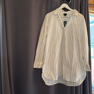 Worthington Cream and Brown Striped Shirt